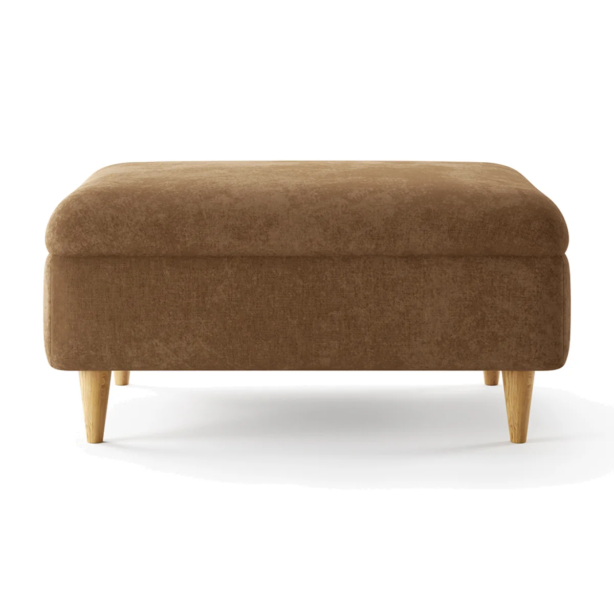 Capri Almond Fine Chenille Fabric Footstool – image 1