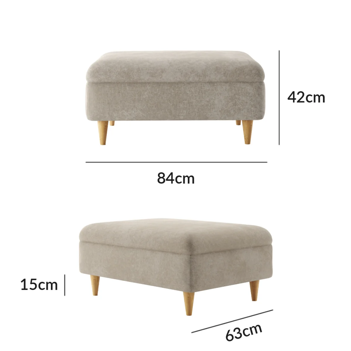 Capri Linen Chenille Fabric Footstool – image 9