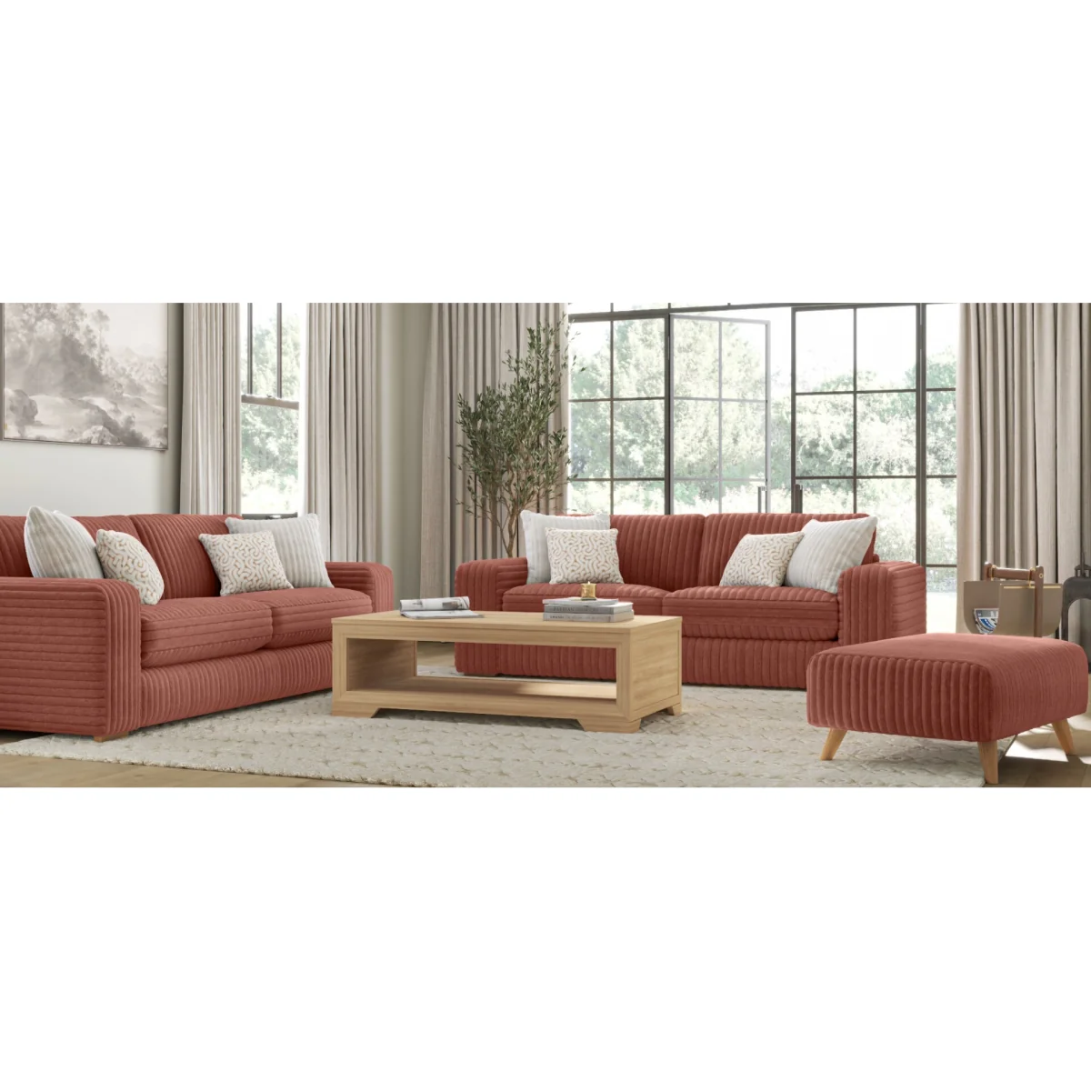 Milan Russet Fabric Footstool – image 7