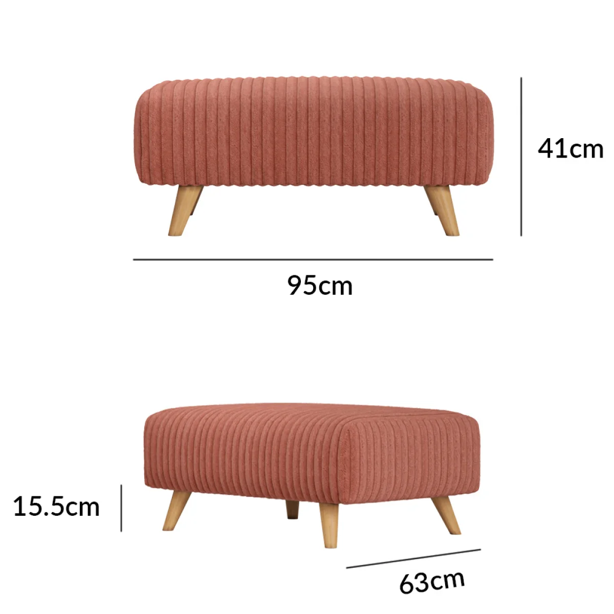Milan Russet Fabric Footstool – image 10