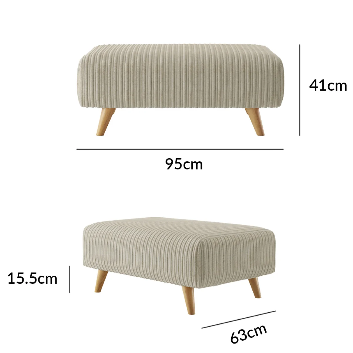 Milan Stone Fabric Footstool – image 8