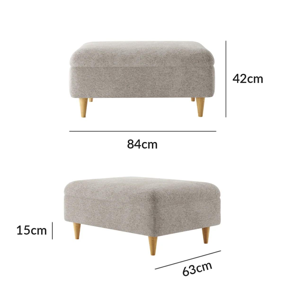 Capri Cloud Boucle Fabric Footstool – image 8
