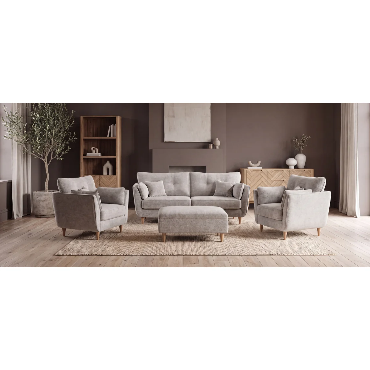 Capri Cloud Boucle Fabric Footstool – image 9