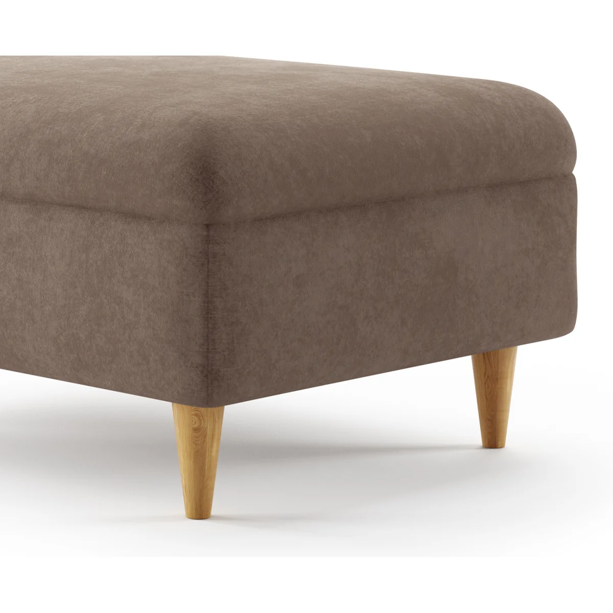 Capri Latte Chenille Fabric Footstool – image 4