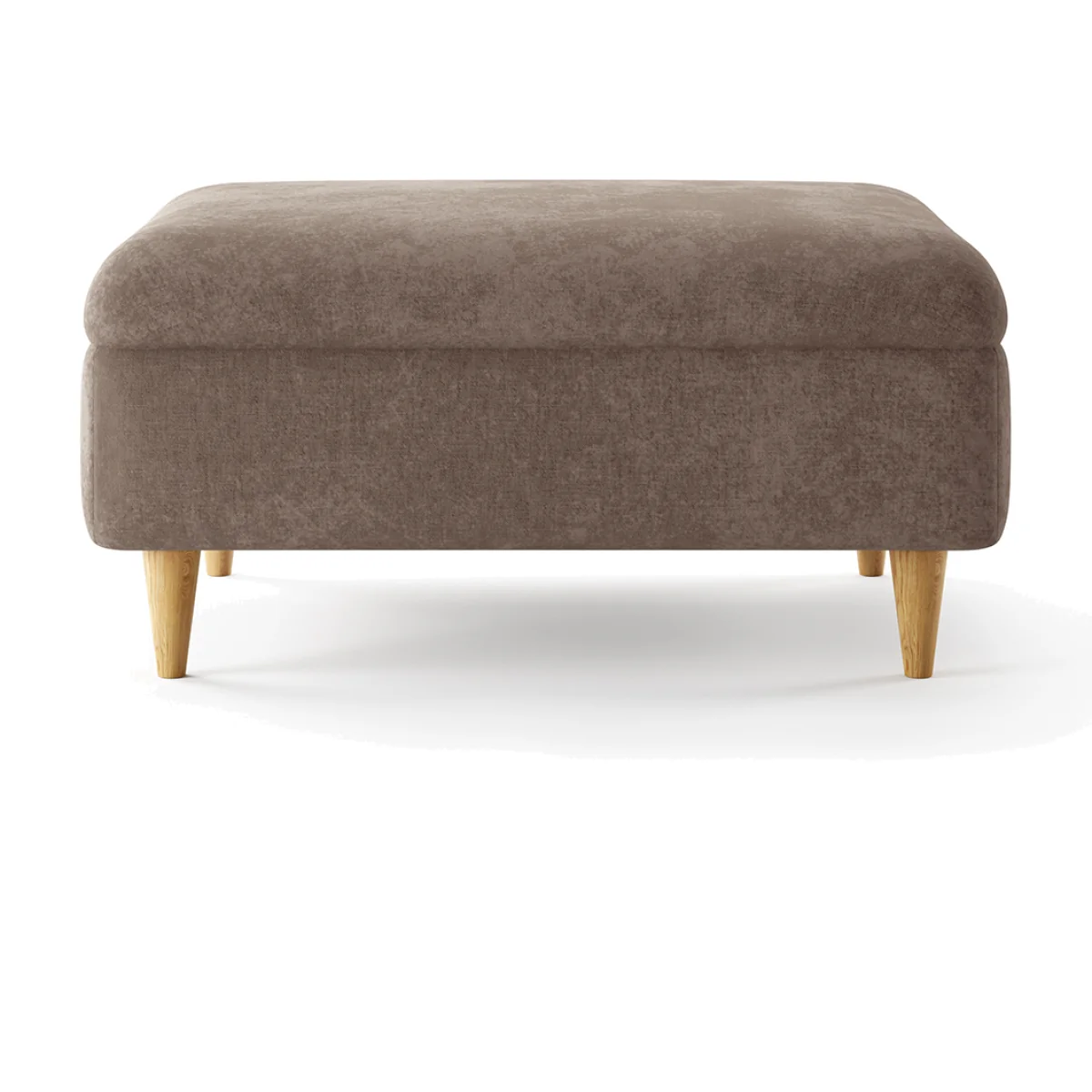Capri Latte Chenille Fabric Footstool – image 1