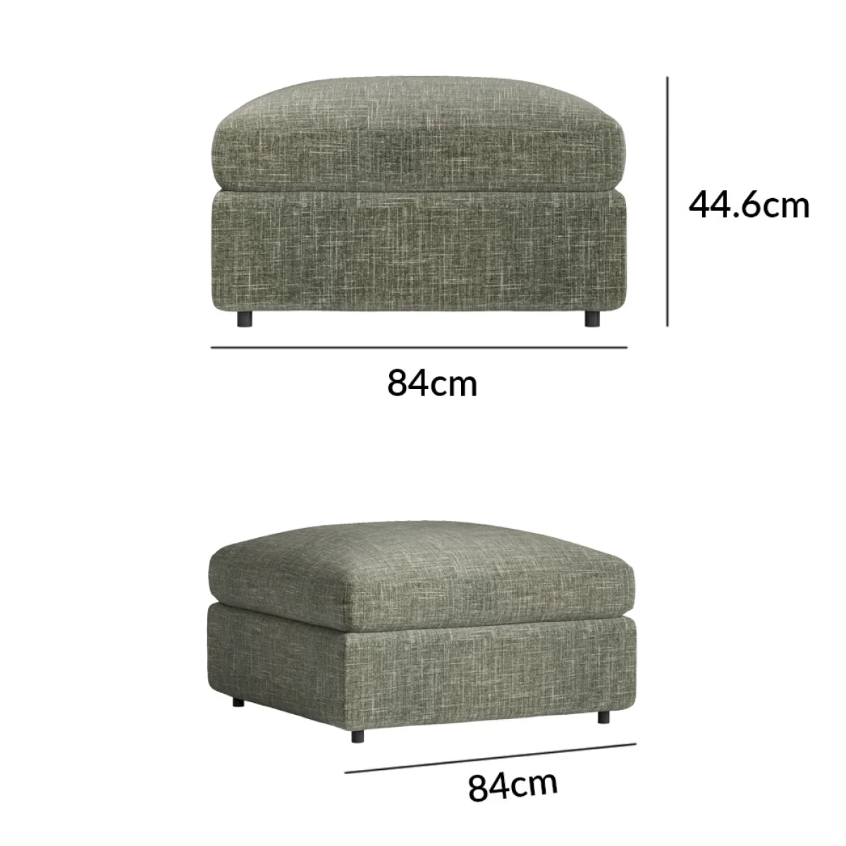 Sorrento Forest Green Fabric Footstool – image 10
