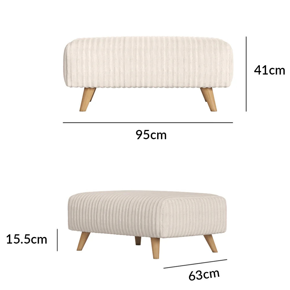 Milan Natural Fabric Footstool – image 10
