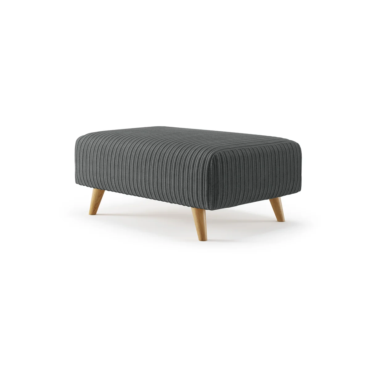 Milan Grey Fabric Footstool – image 2