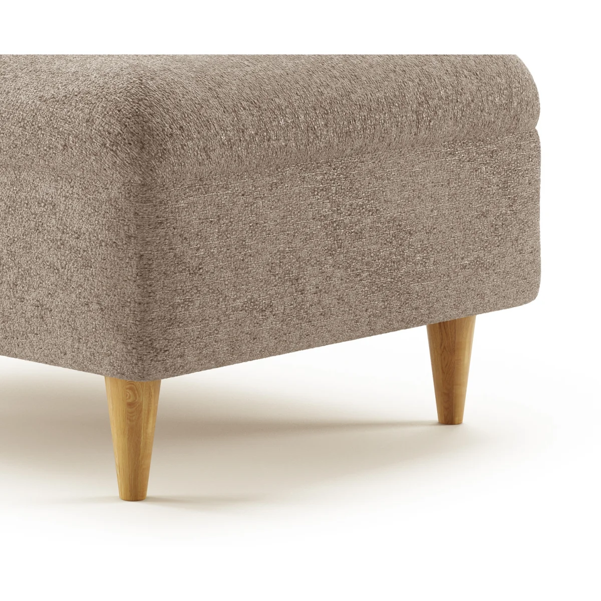 Capri Latte Boucle Fabric Footstool – image 3