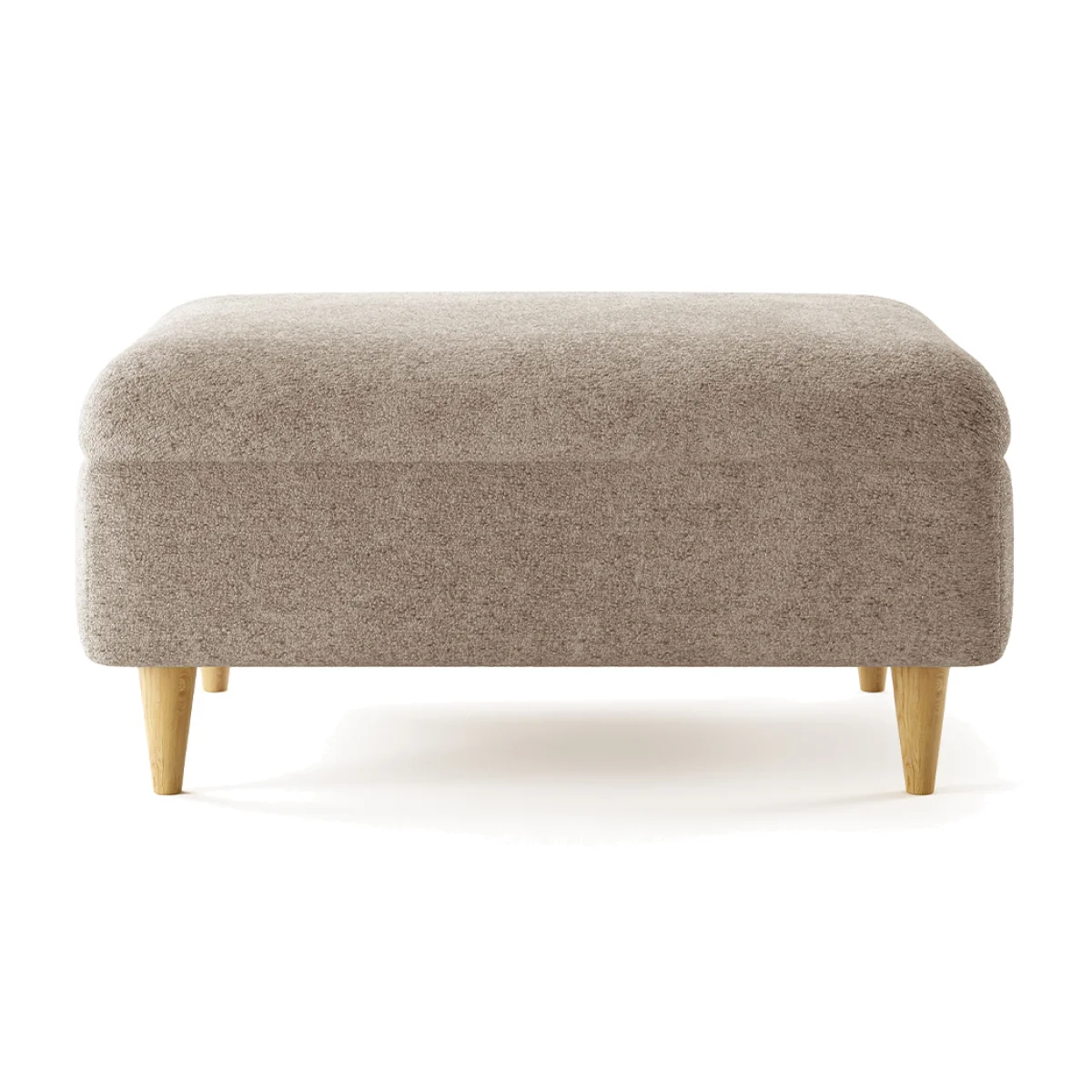 Capri Latte Boucle Fabric Footstool – image 1