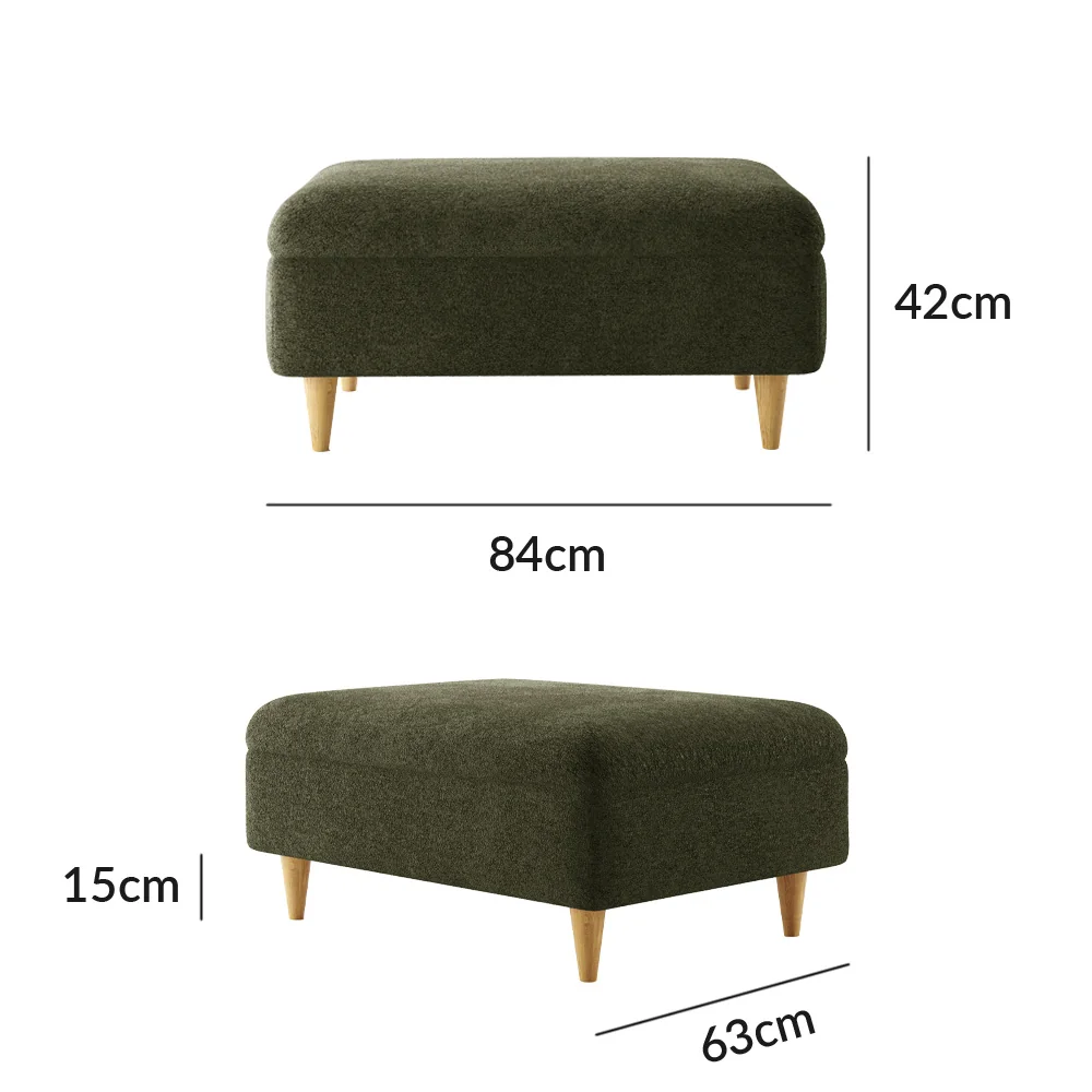 Capri Emerald Boucle Fabric Footstool – image 7