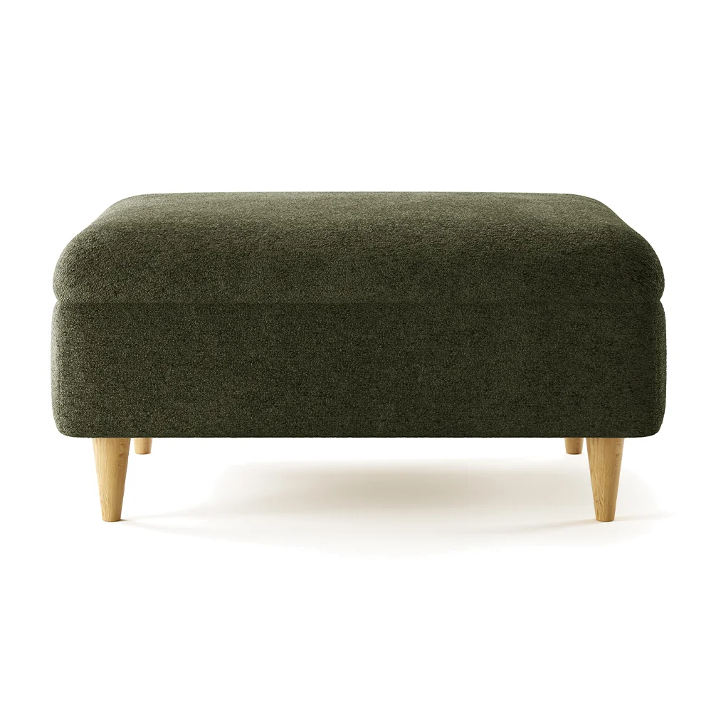 Capri Emerald Boucle Fabric Footstool – image 1