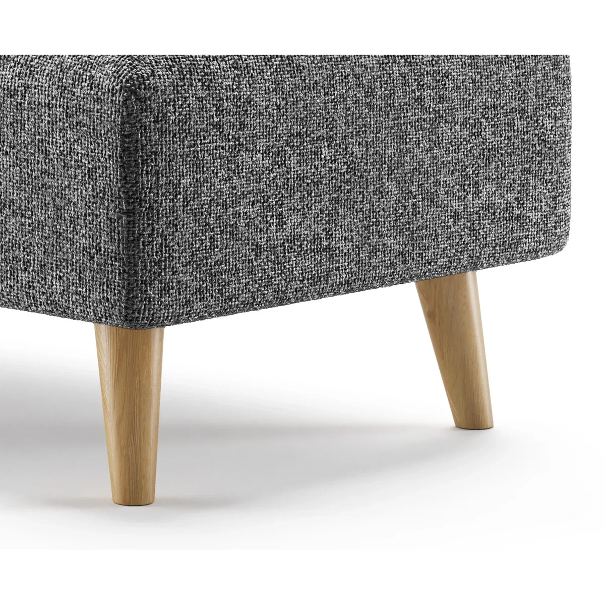 Jasper Charcoal Chenille Fabric Footstool – image 3