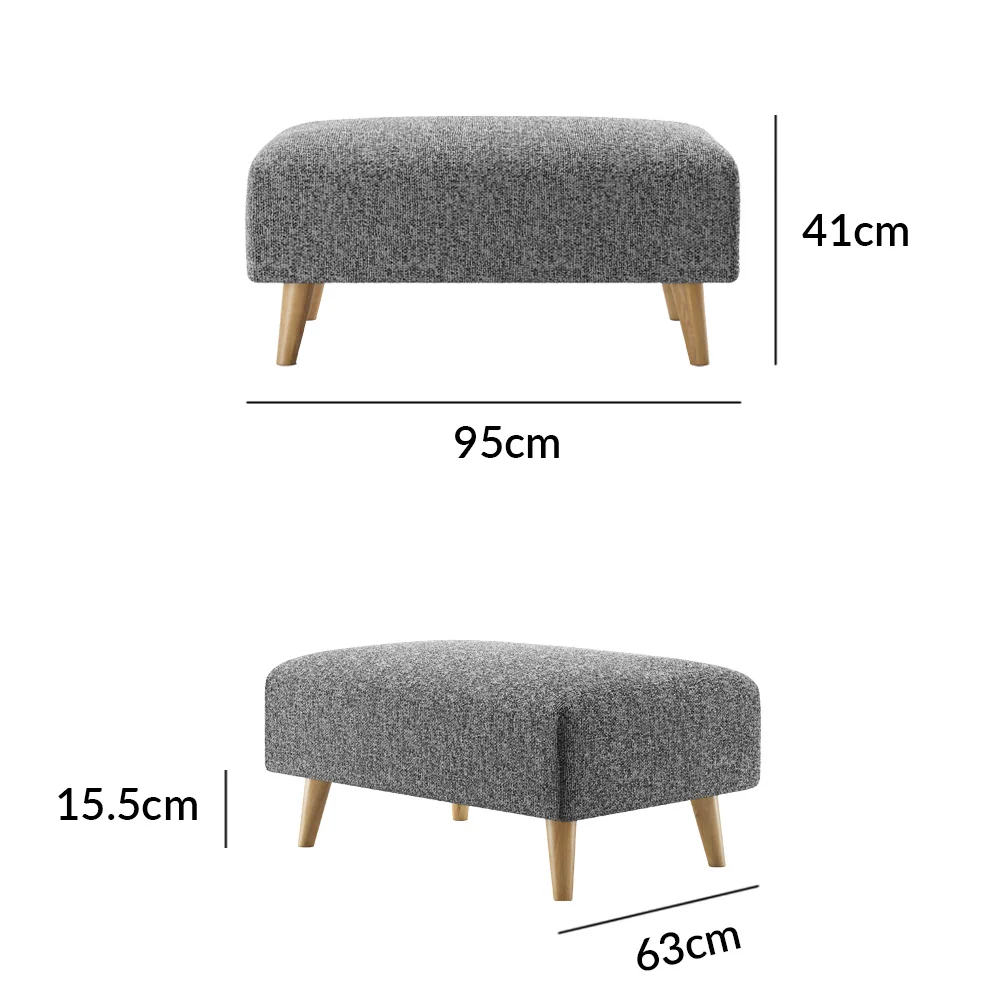Jasper Charcoal Chenille Fabric Footstool – image 9