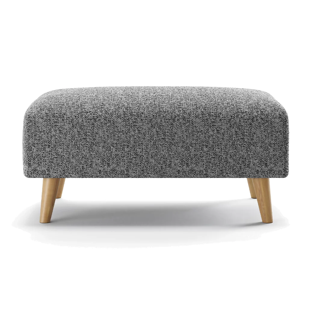 Jasper Charcoal Chenille Fabric Footstool – image 1