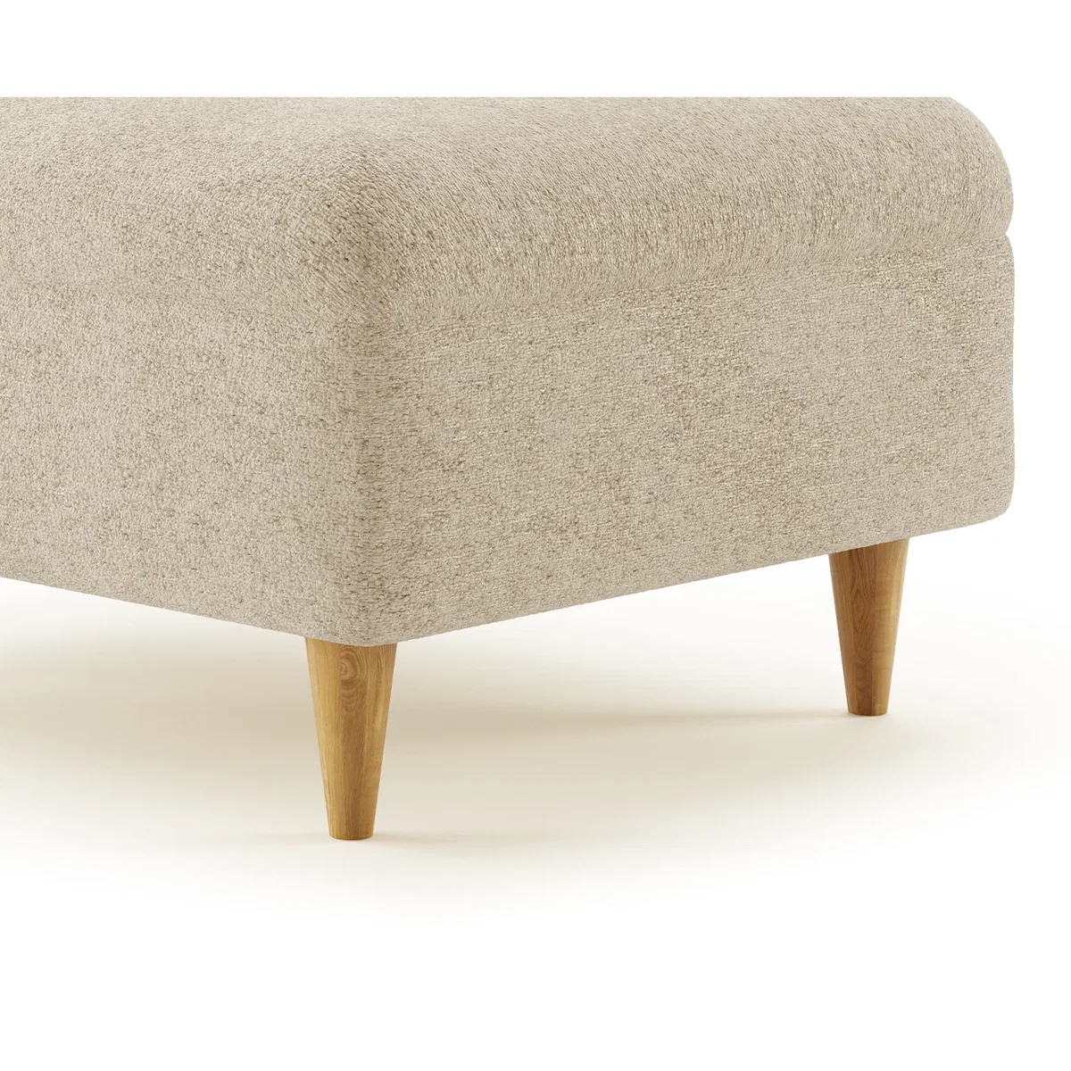 Capri Natural Boucle Fabric Footstool – image 3