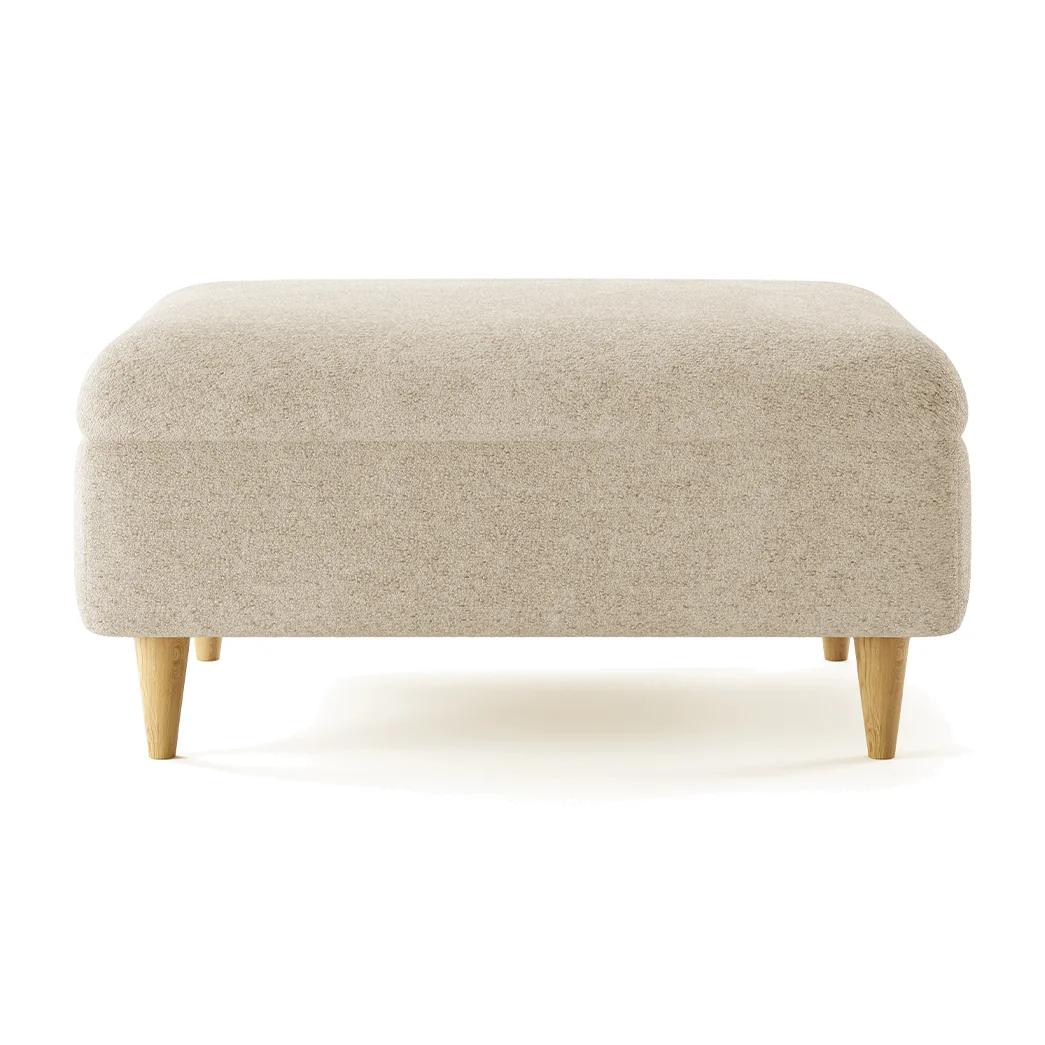 Capri Natural Boucle Fabric Footstool – image 1