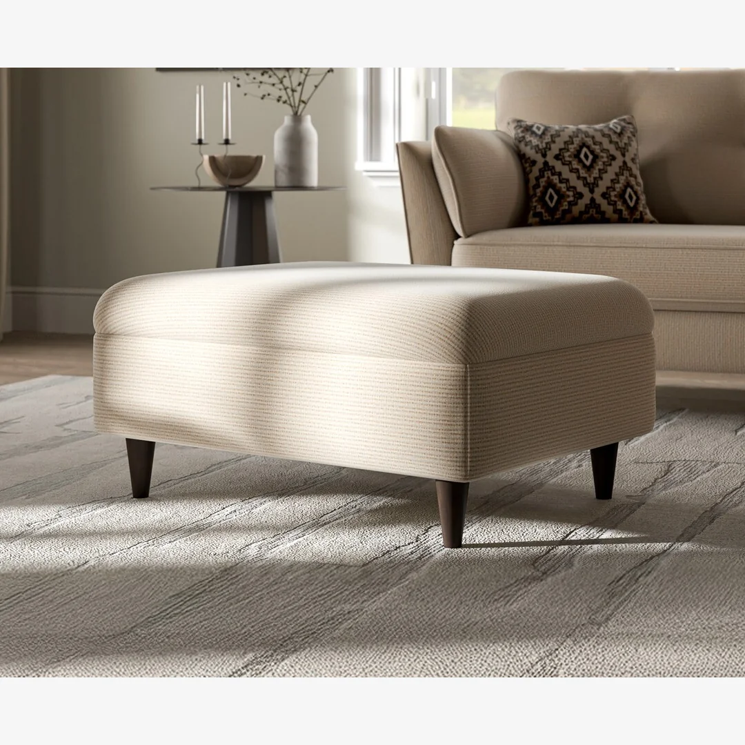 Capri Natural Fabric Footstool