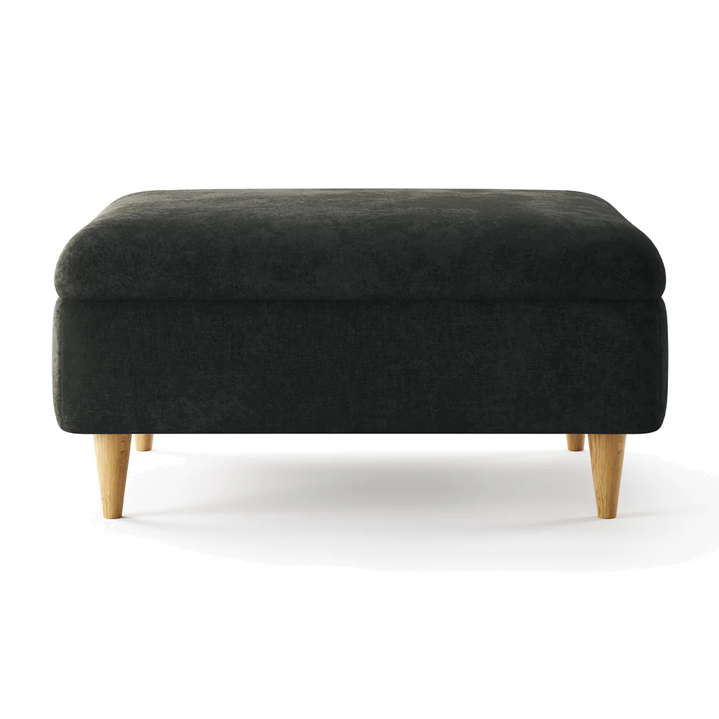 Capri Anthracite Chenille Fabric Footstool – image 1