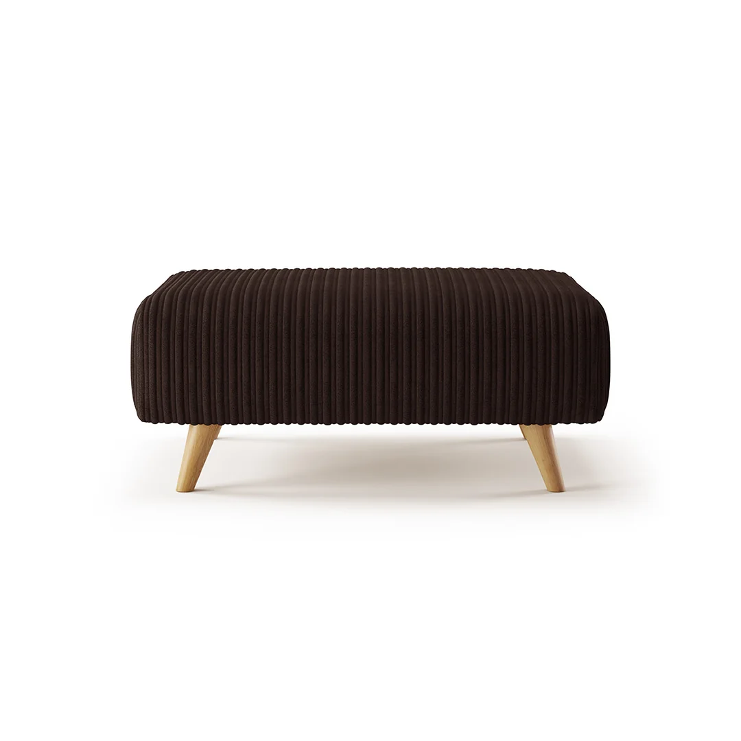 Milan Chocolate Fabric Footstool – image 2