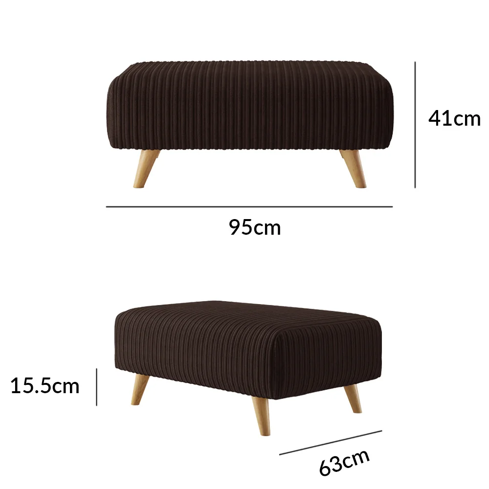 Milan Chocolate Fabric Footstool – image 7