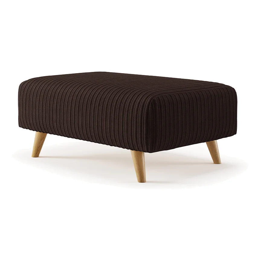 Milan Chocolate Fabric Footstool – image 1