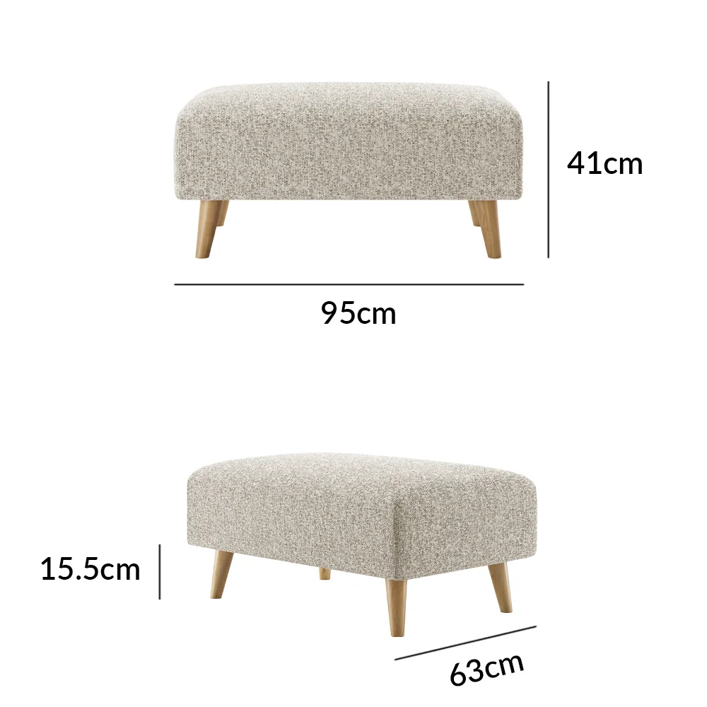 Jasper Natural Chenille Fabric Footstool – image 8
