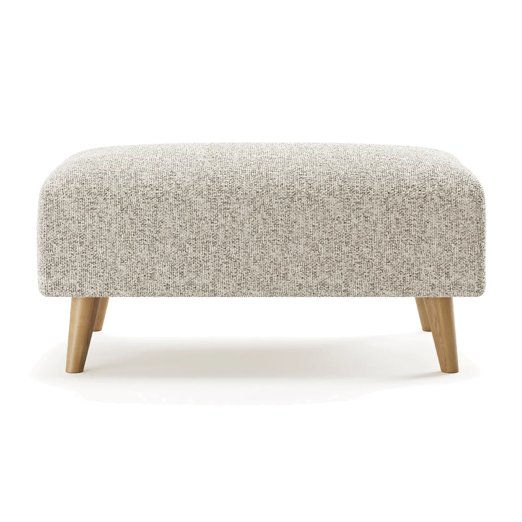 Jasper Natural Chenille Fabric Footstool – image 1