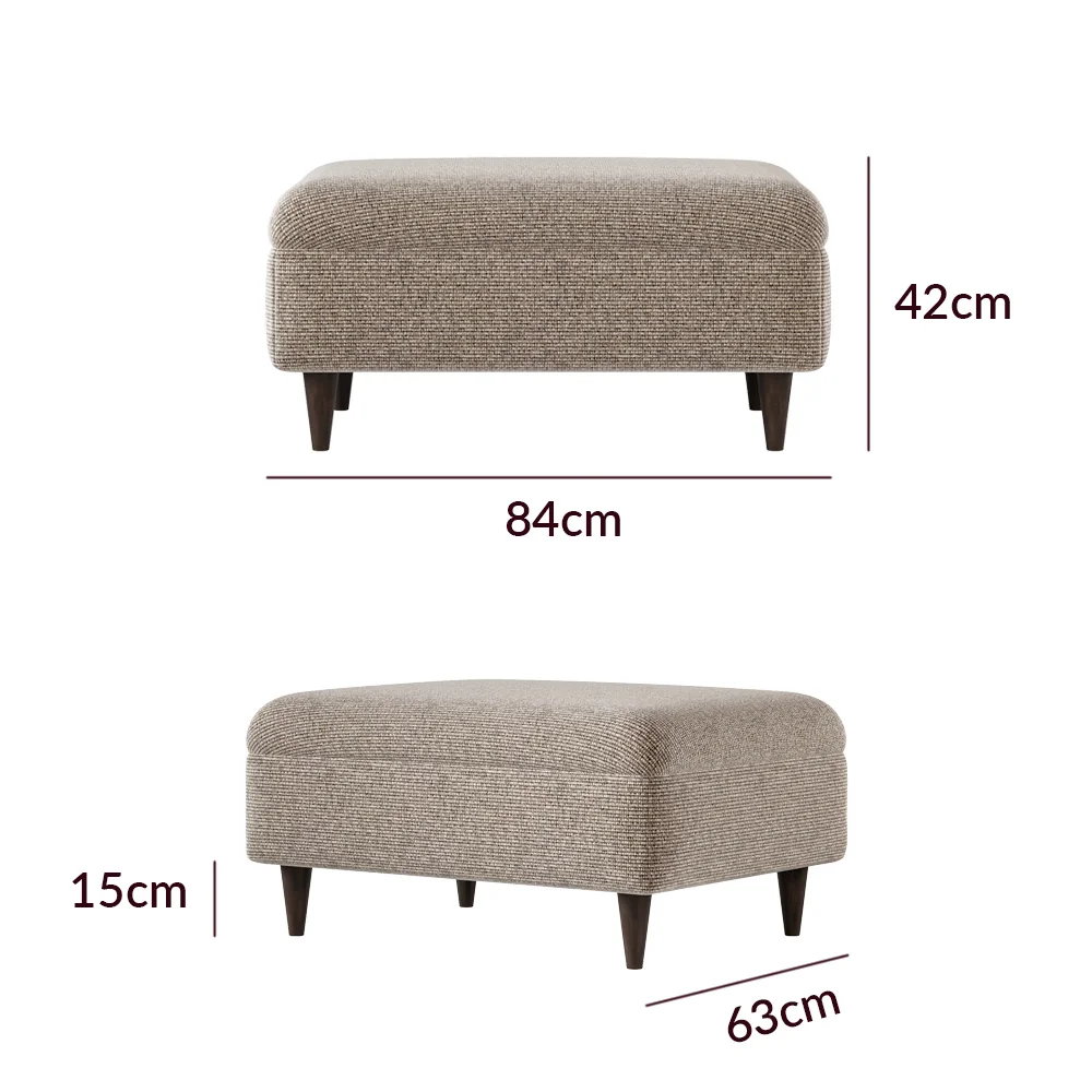 Capri Mushroom Fabric Footstool – image 10