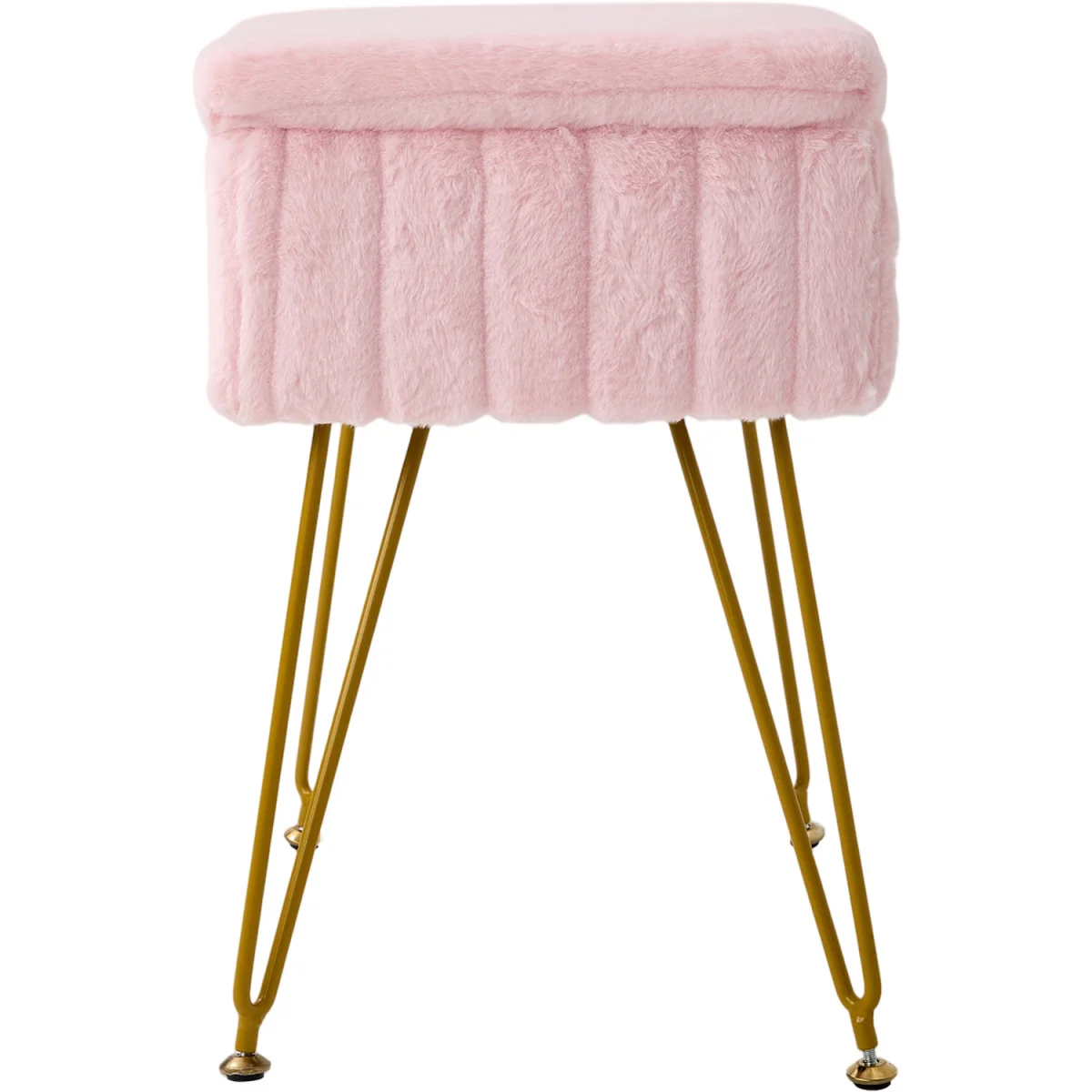 Modern Teddy Fabric Storage Ottoman - Pink – image 4