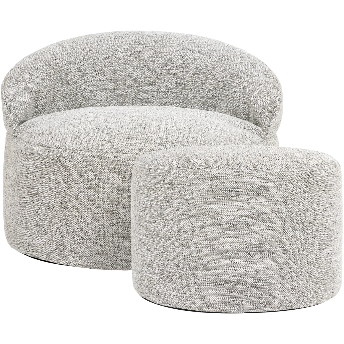 icon Orb Accent Chair and Milano Round Footstool Woven, Natural - Natural – image 4