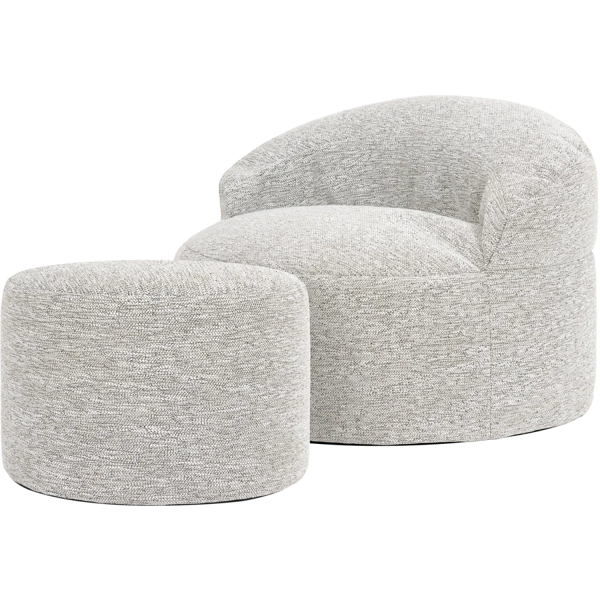 icon Orb Accent Chair and Milano Round Footstool Woven, Natural - Natural – image 5