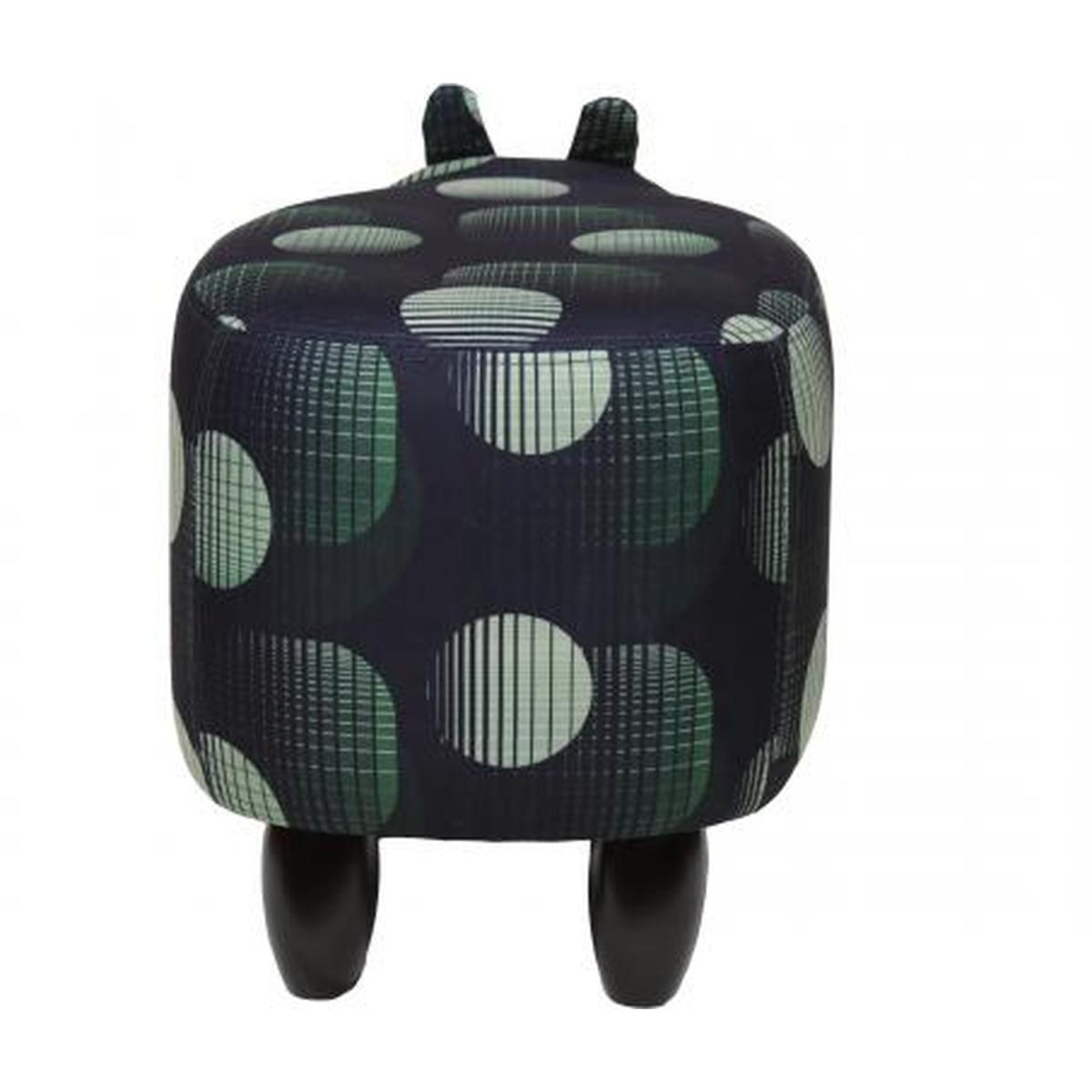 Hippo Design Footstool - Black & Green – image 2