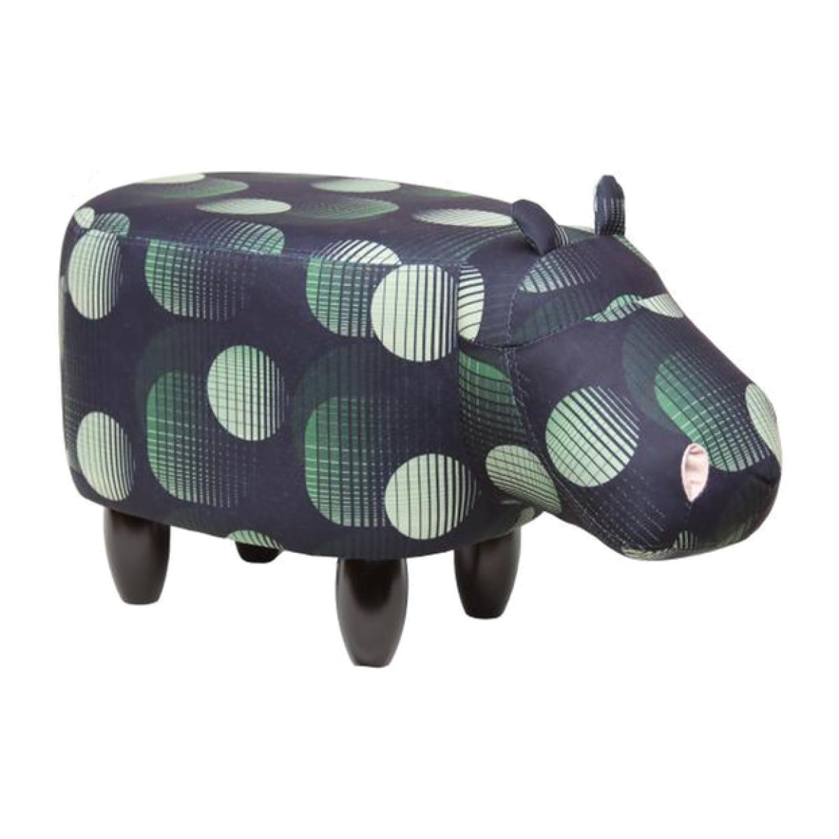 Hippo Design Footstool - Black & Green – image 1