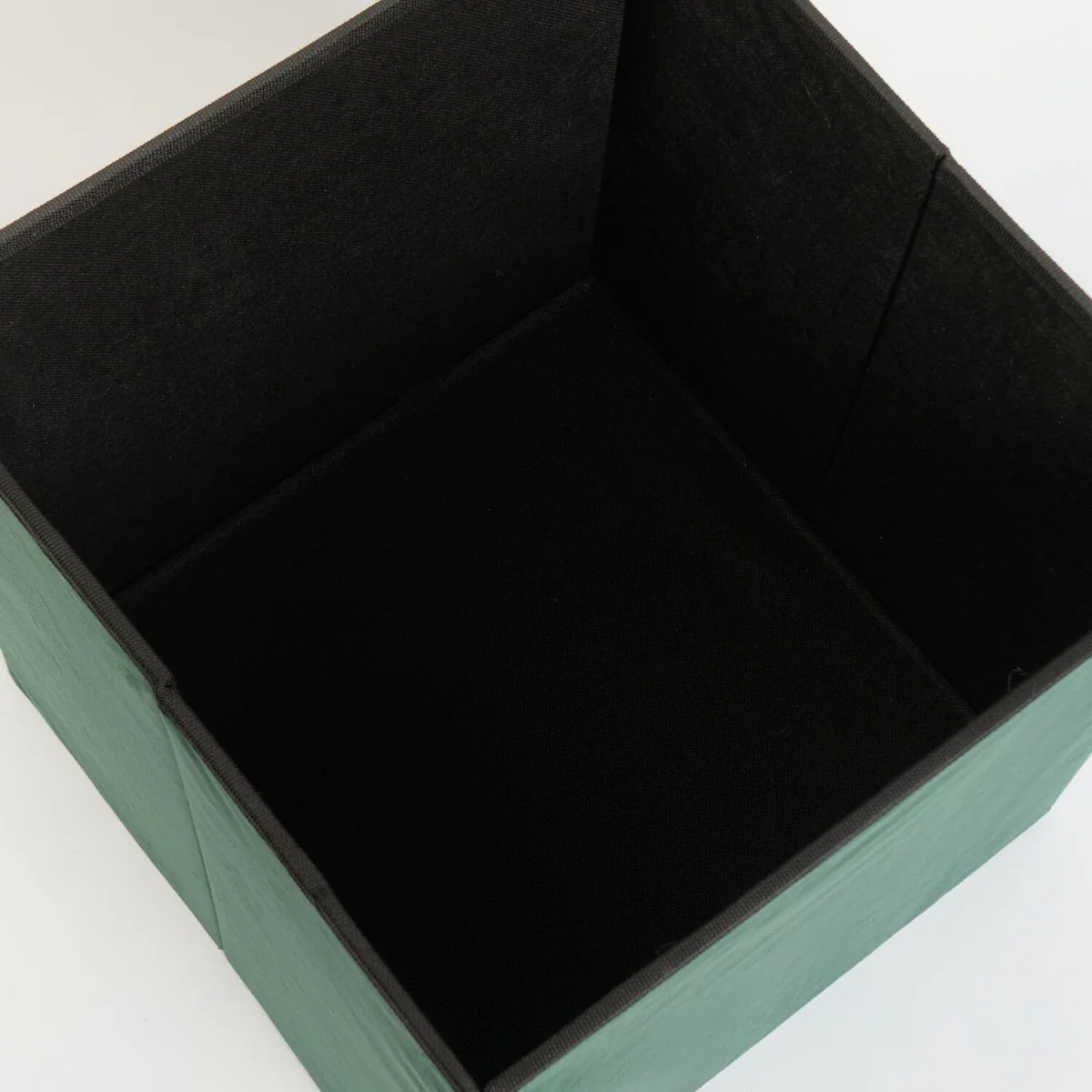 OHS Matte Velvet Foldable Storage Ottoman - Forest Green / 40cm – image 6