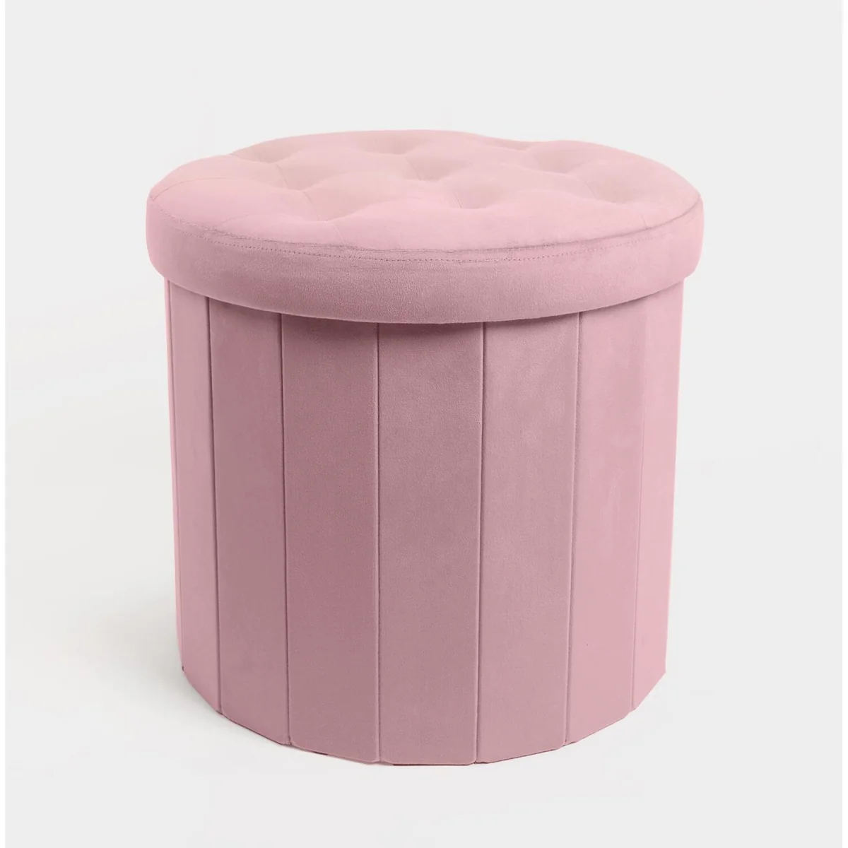 OHS Matte Velvet Foldable Storage Ottoman - Blush / 42cm – image 5