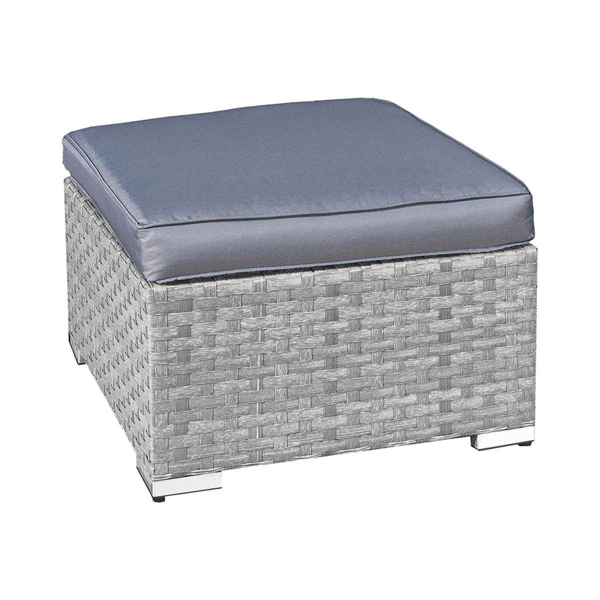 Malta Rattan Footstool - Dove Grey