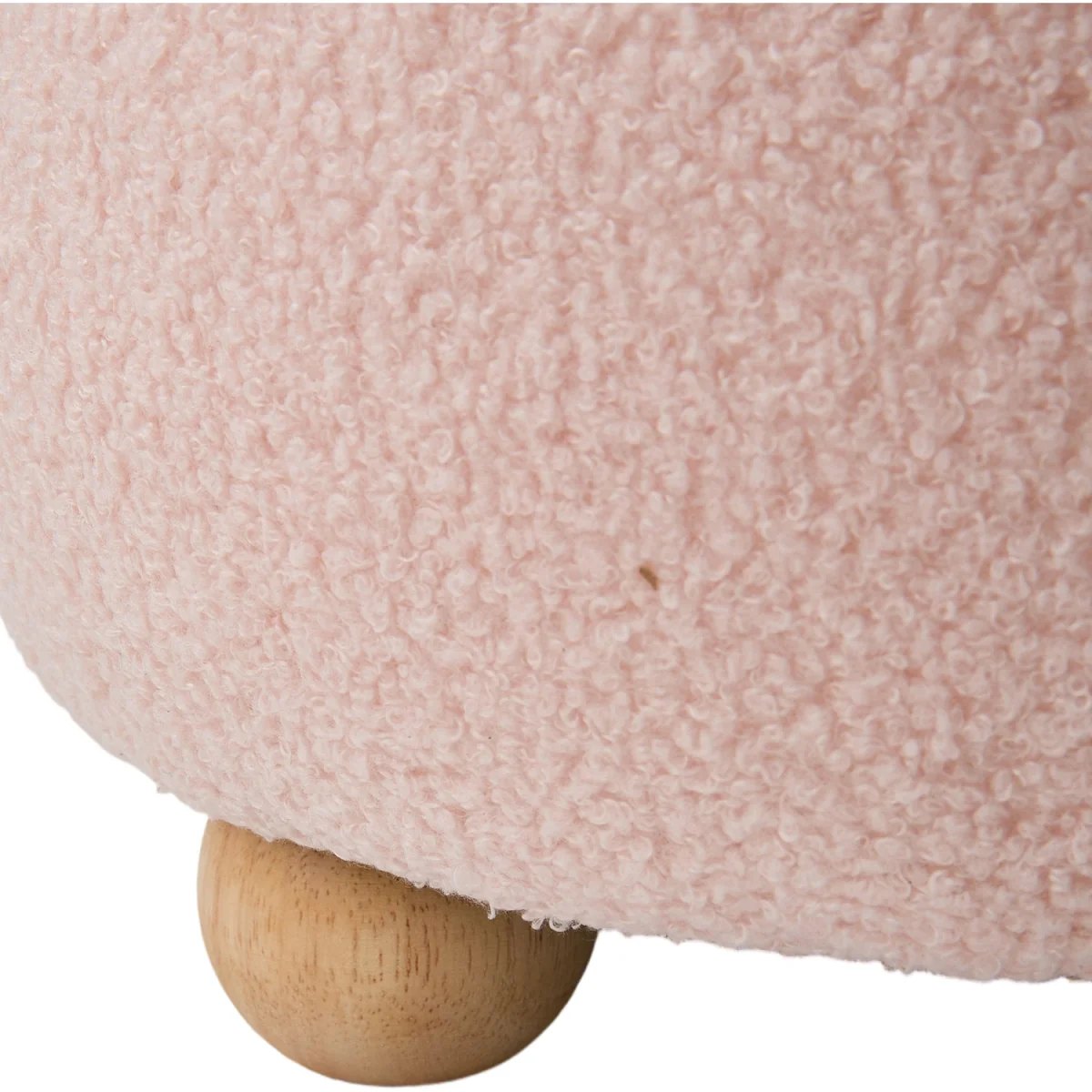 Soft Round Teddy Fleece Footstool - Pink – image 5