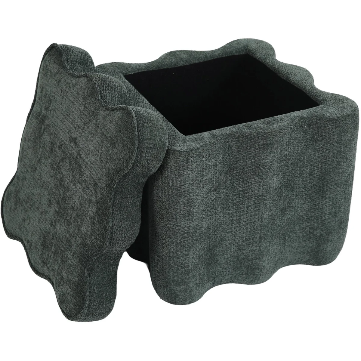 Wavy Storage Ottoman - Green – image 2