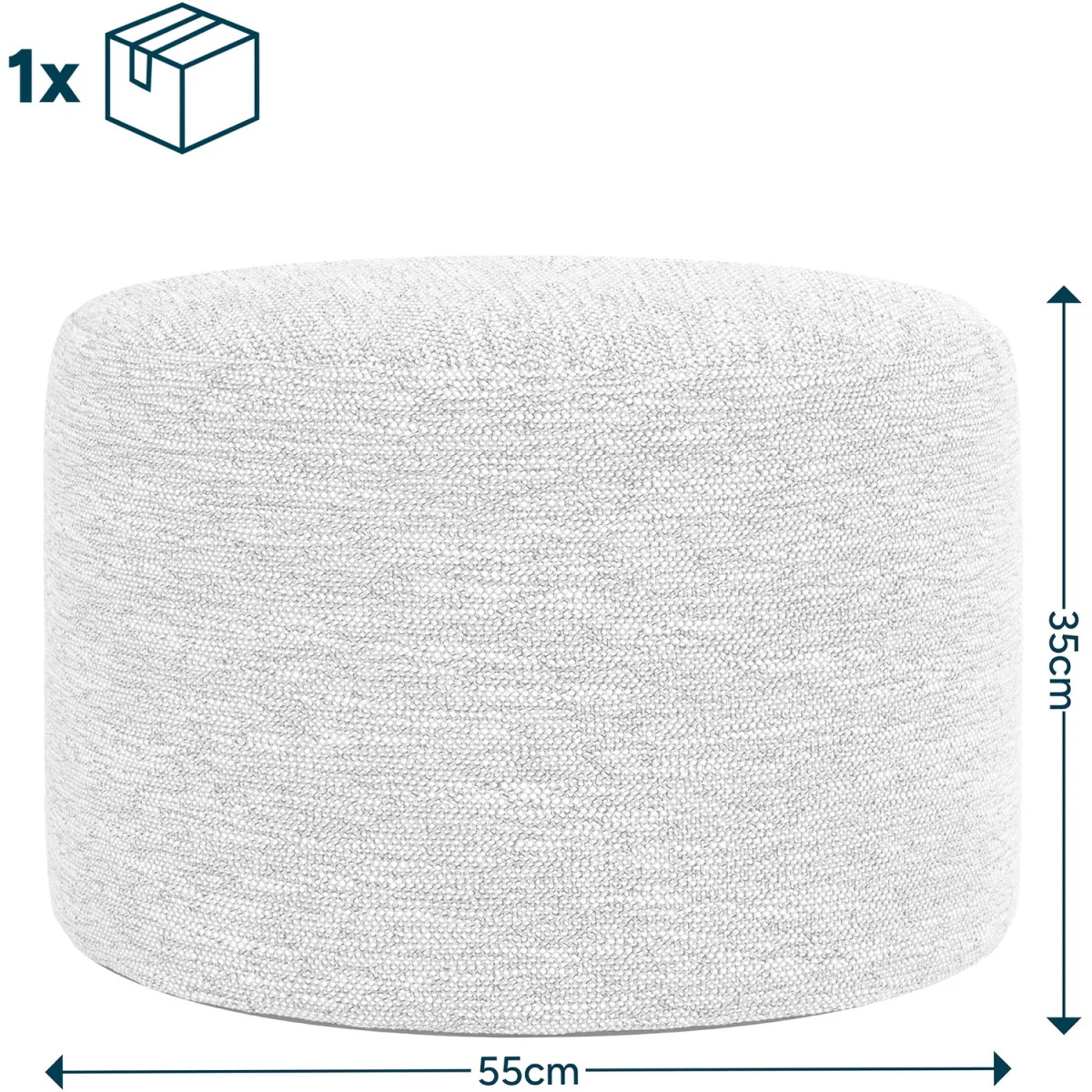 icon Woven Milano Round Footstool Bean Bag, Natural - Natural – image 4