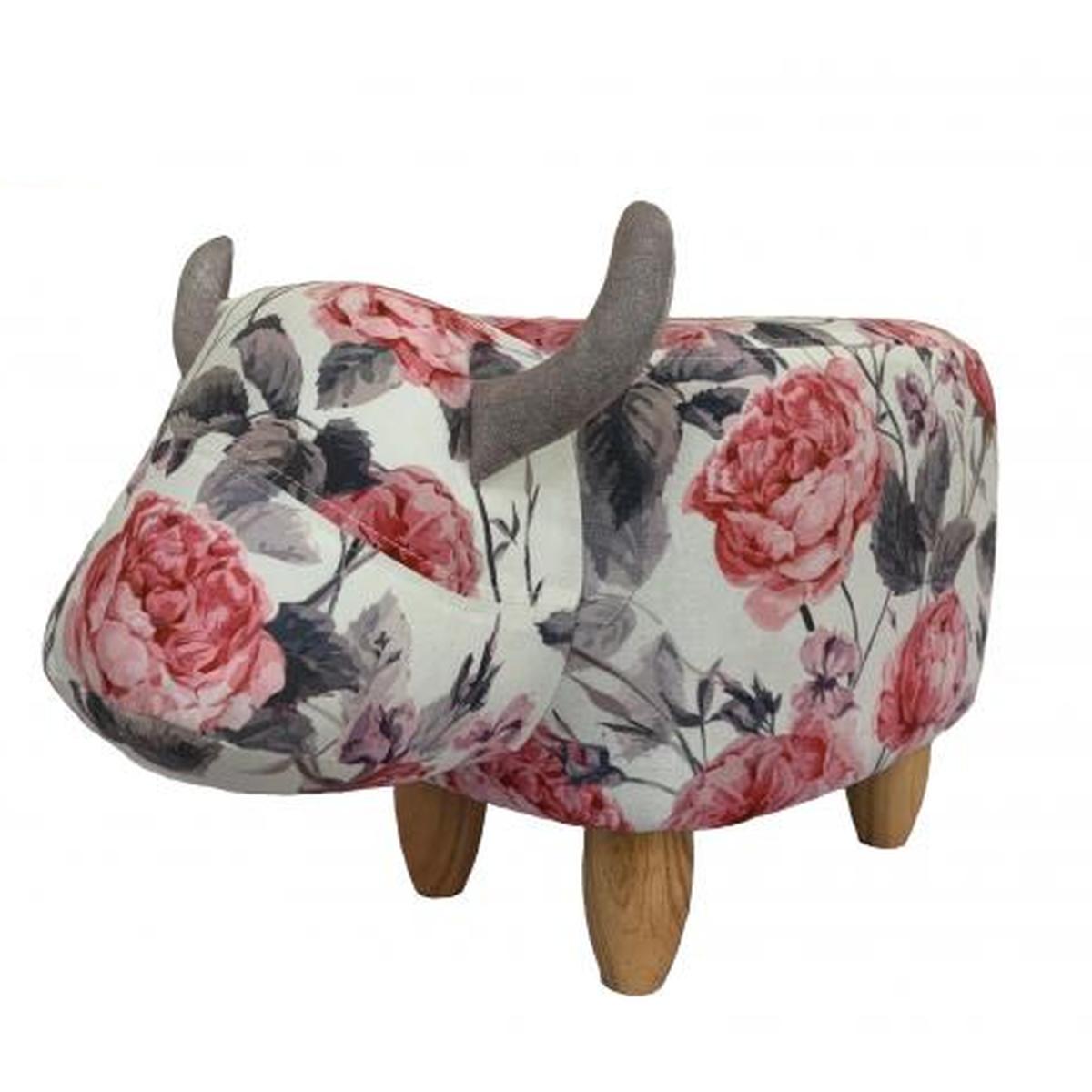 Floral Cow Design Footstool - Floral – image 2