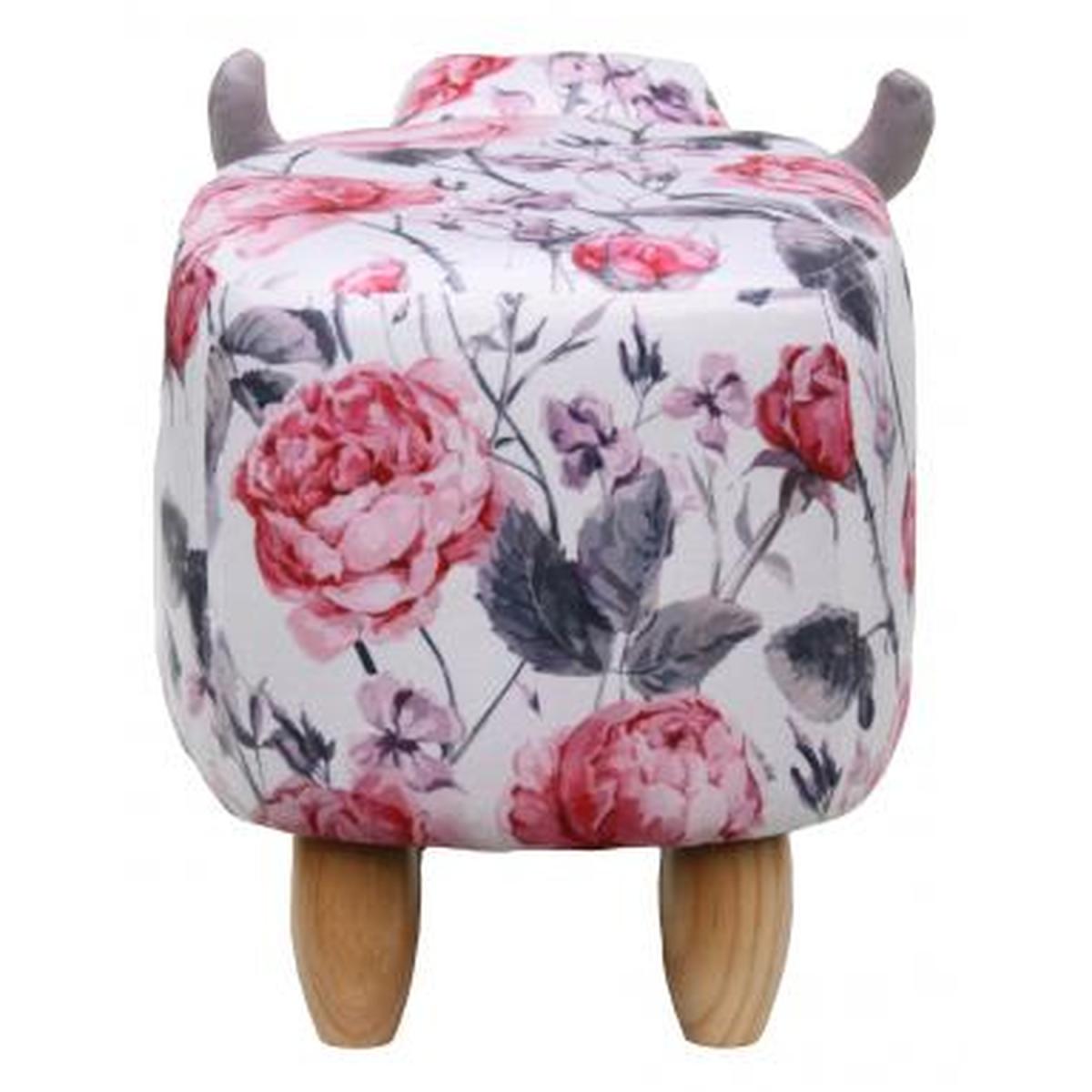 Floral Cow Design Footstool - Floral – image 3