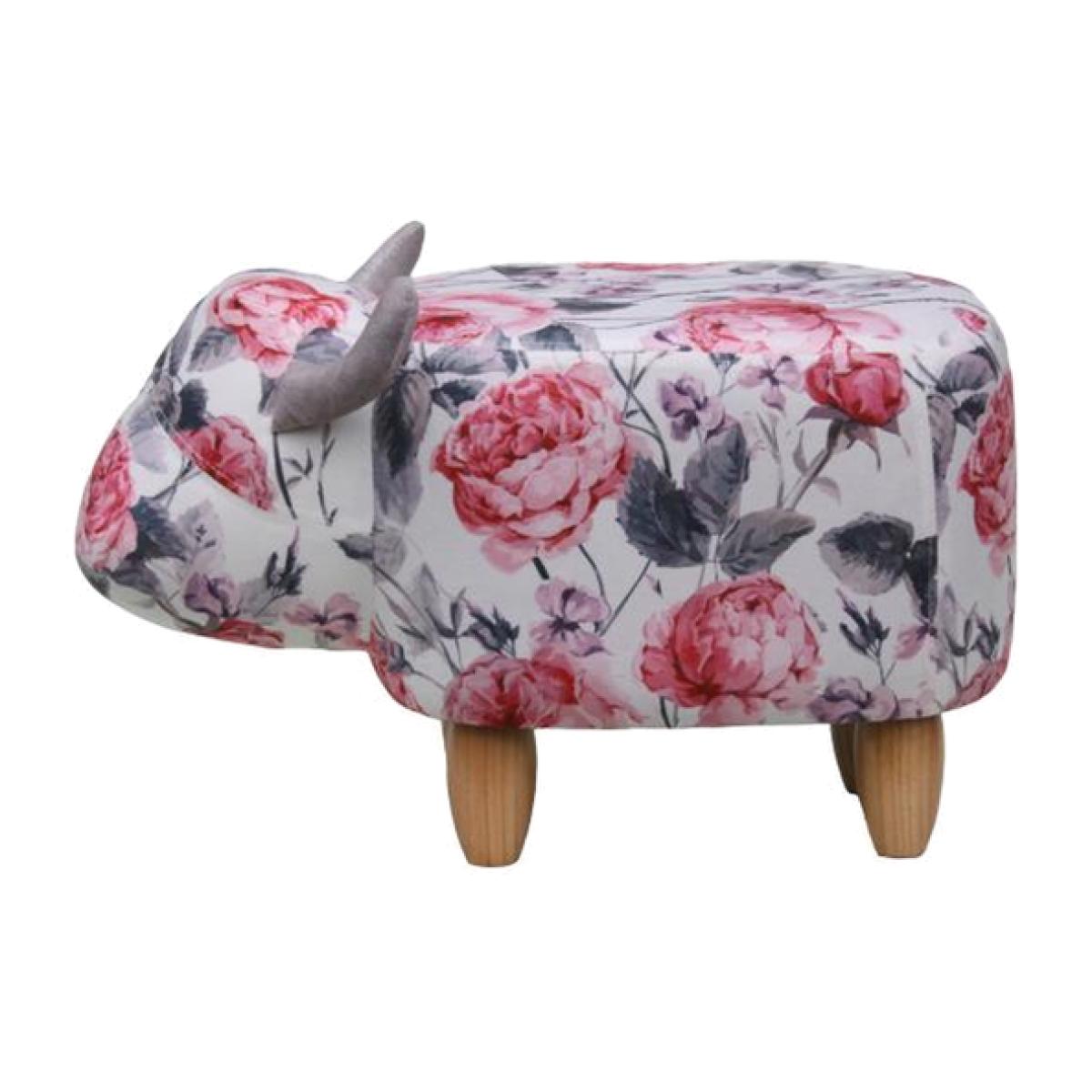 Floral Cow Design Footstool - Floral – image 1