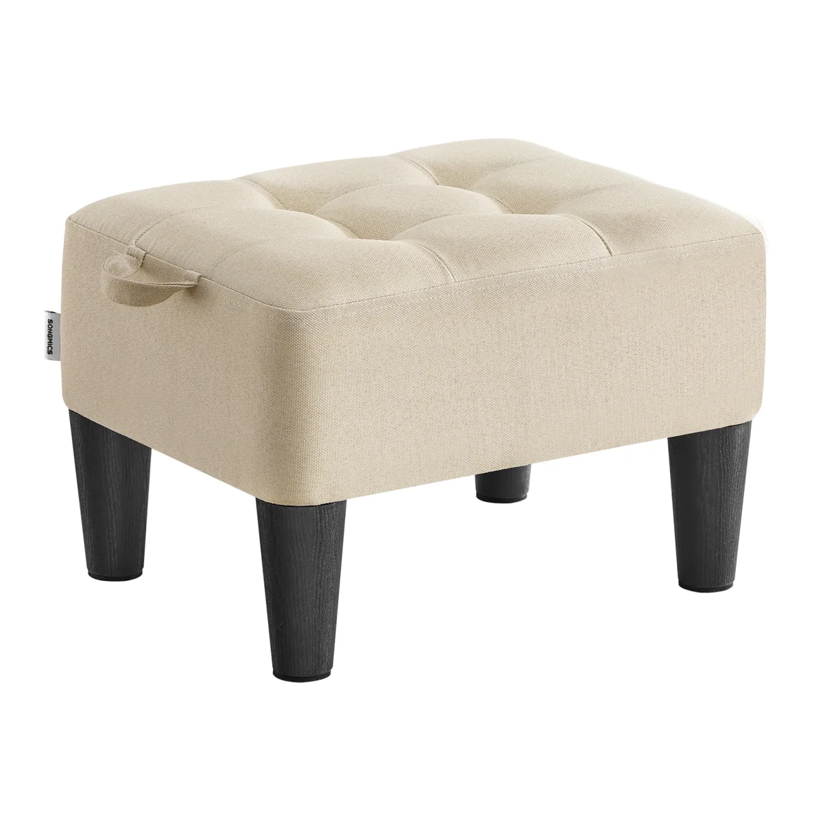 SONGMICS Linen Ottoman Stool - Black – image 1