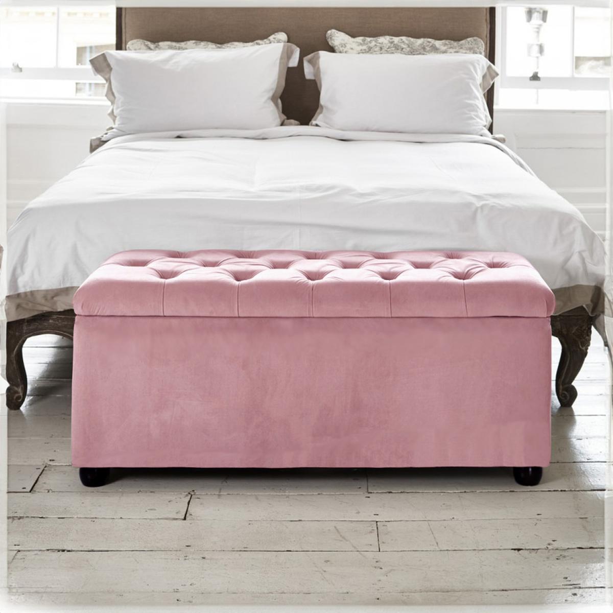 Chesterfield Ottoman Tufted Box - Pink
