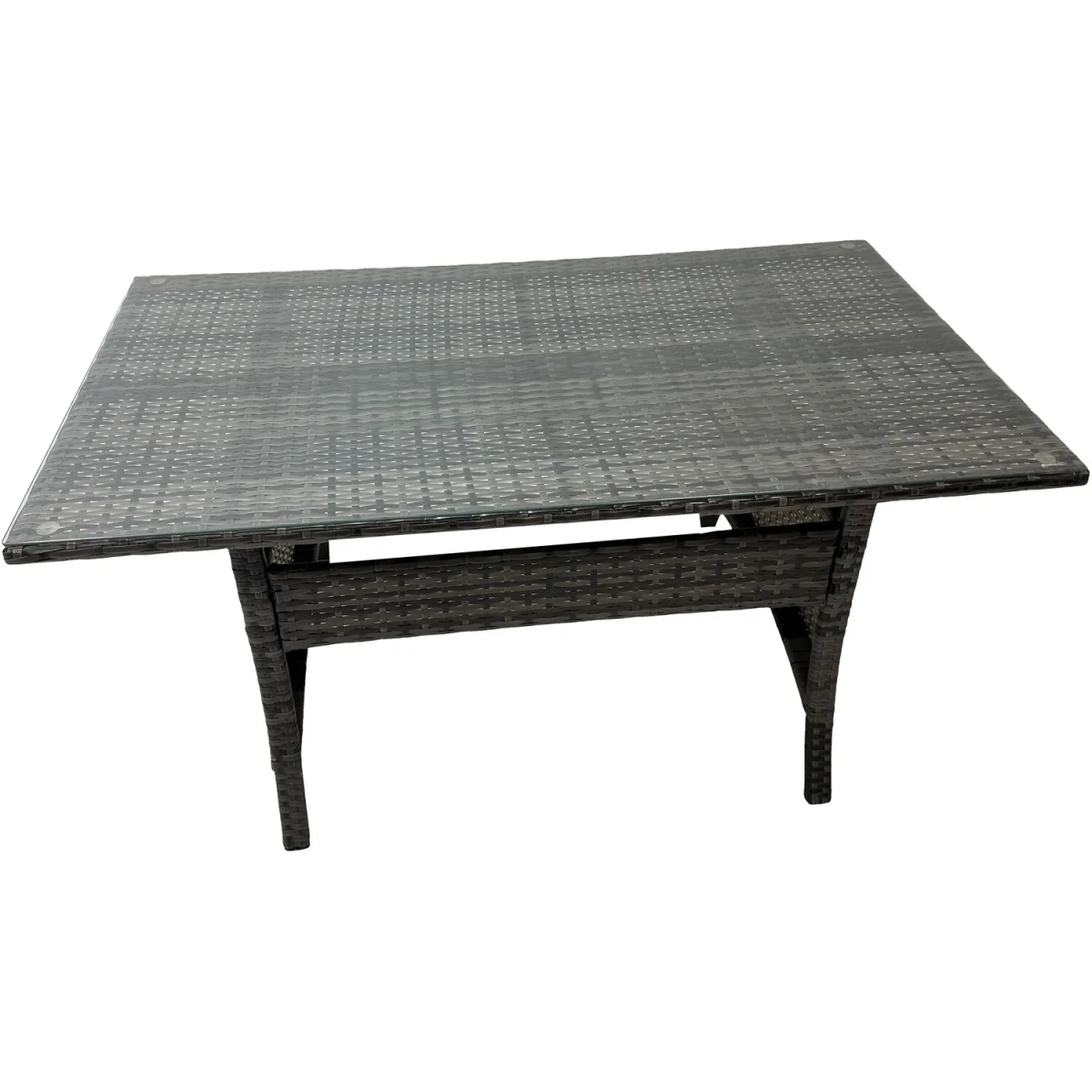 Fimous 8-Seater Rattan Garden Furniture Set with Dining Table, Corner Sofas and Big Footstool. - Dark Grey Mixed – image 2