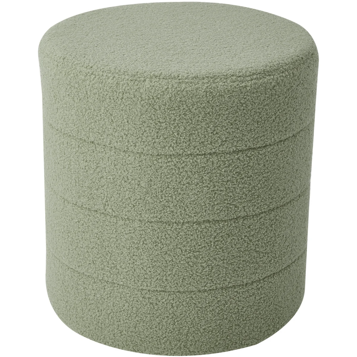 Soft Round Teddy Fleece Footstool - Green – image 3