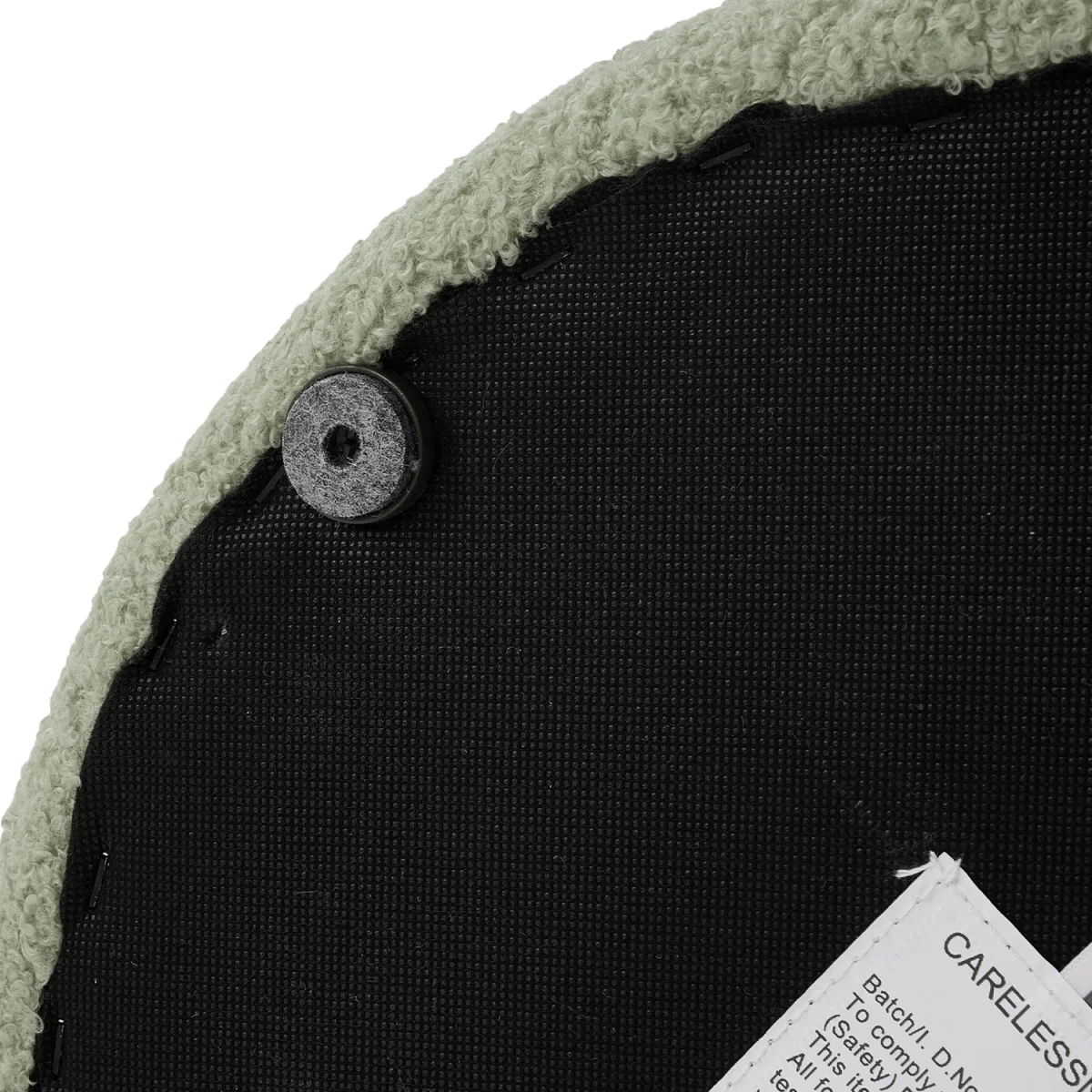Soft Round Teddy Fleece Footstool - Green – image 4