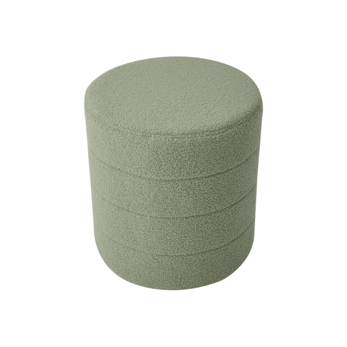Soft Round Teddy Fleece Footstool - Green – image 1