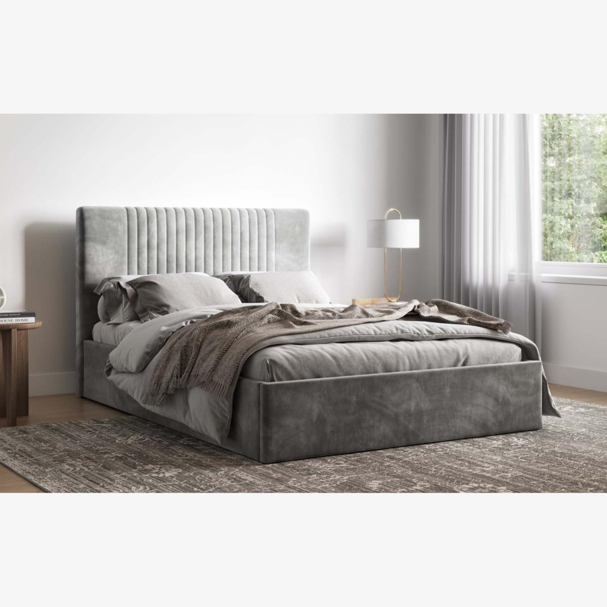 Sonar Fabric Ottoman - Grey / King